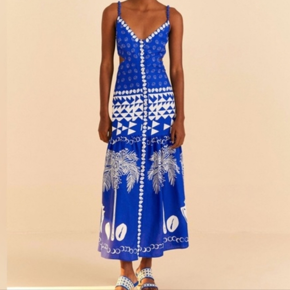 FARM RIO | $235 Mixed Ondina Linen Blend Dress - Picture 3 of 9